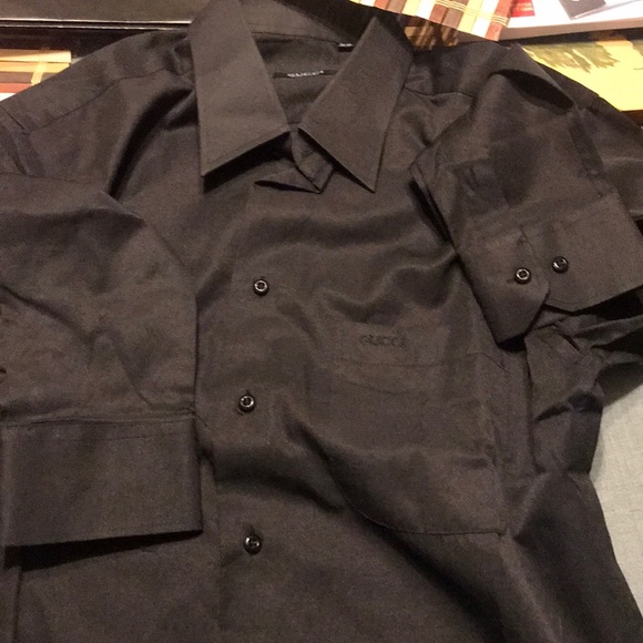 Gucci black long sleeve shirt size large 32-33 - Picture 2 of 4